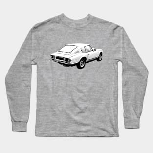 Triumph GT6 Mk3 1970s classic car rear quarter monochrome Long Sleeve T-Shirt